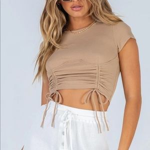 NEVER WORN PRINCESS POLLY STORMI TOP IN BEIGE